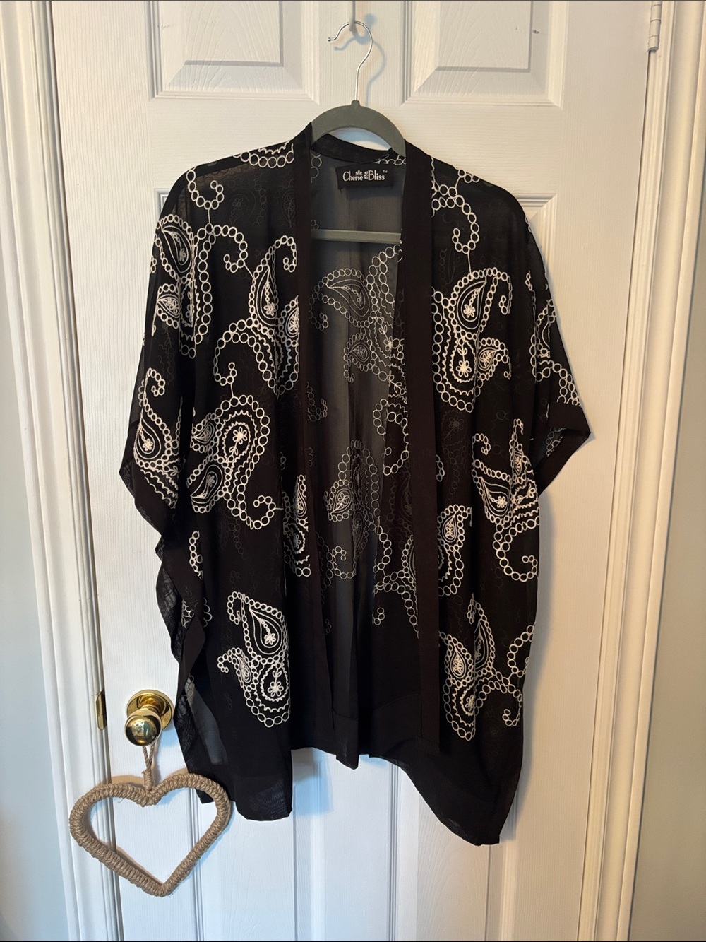 Paisley Open-Front Kimono